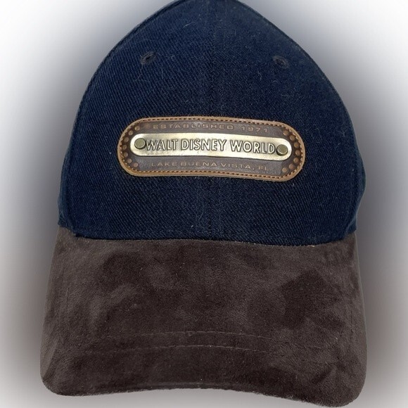 Walt Disney World Baseball Cap Hat Wool Adult WDW Lake Buena Vista FL Blue Brown - Picture 1 of 9